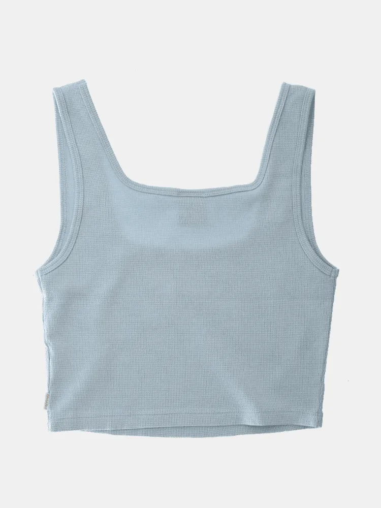 Afends Gracie Waffle Singlet - Baby Blue