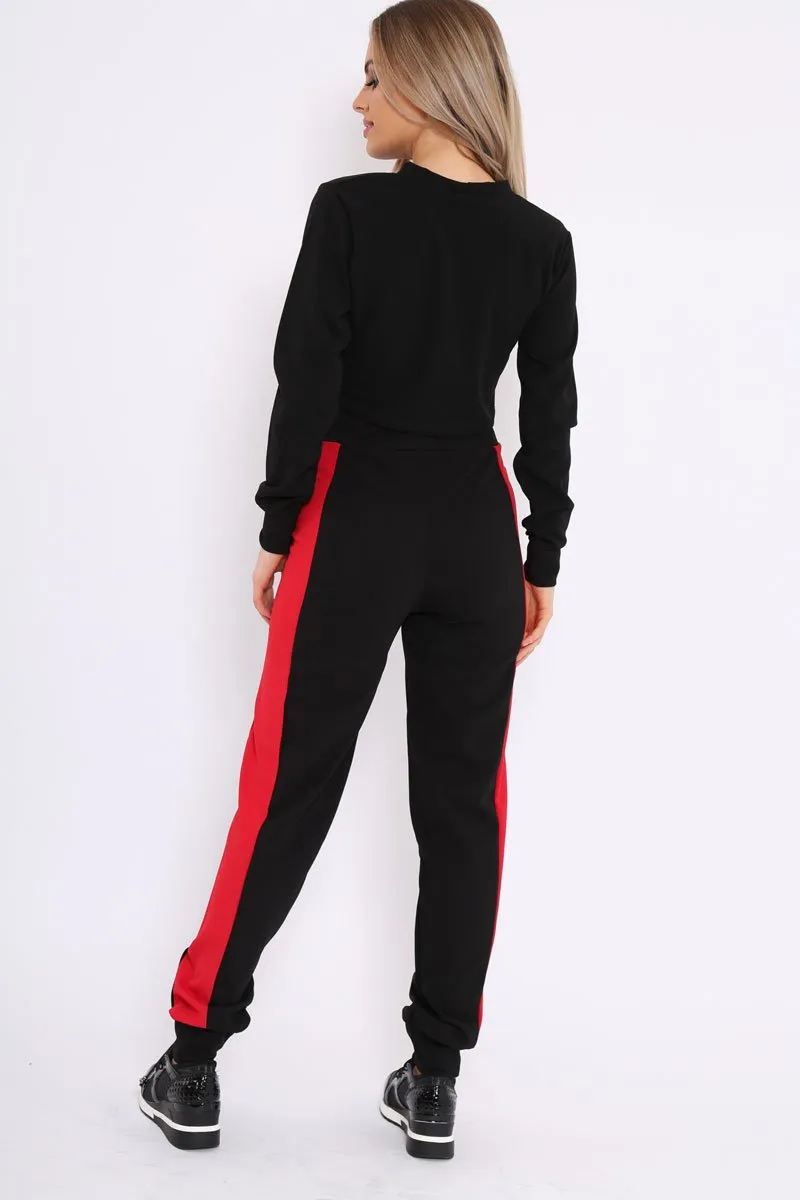 Black Vogue Slogan Tracksuit - Neyla