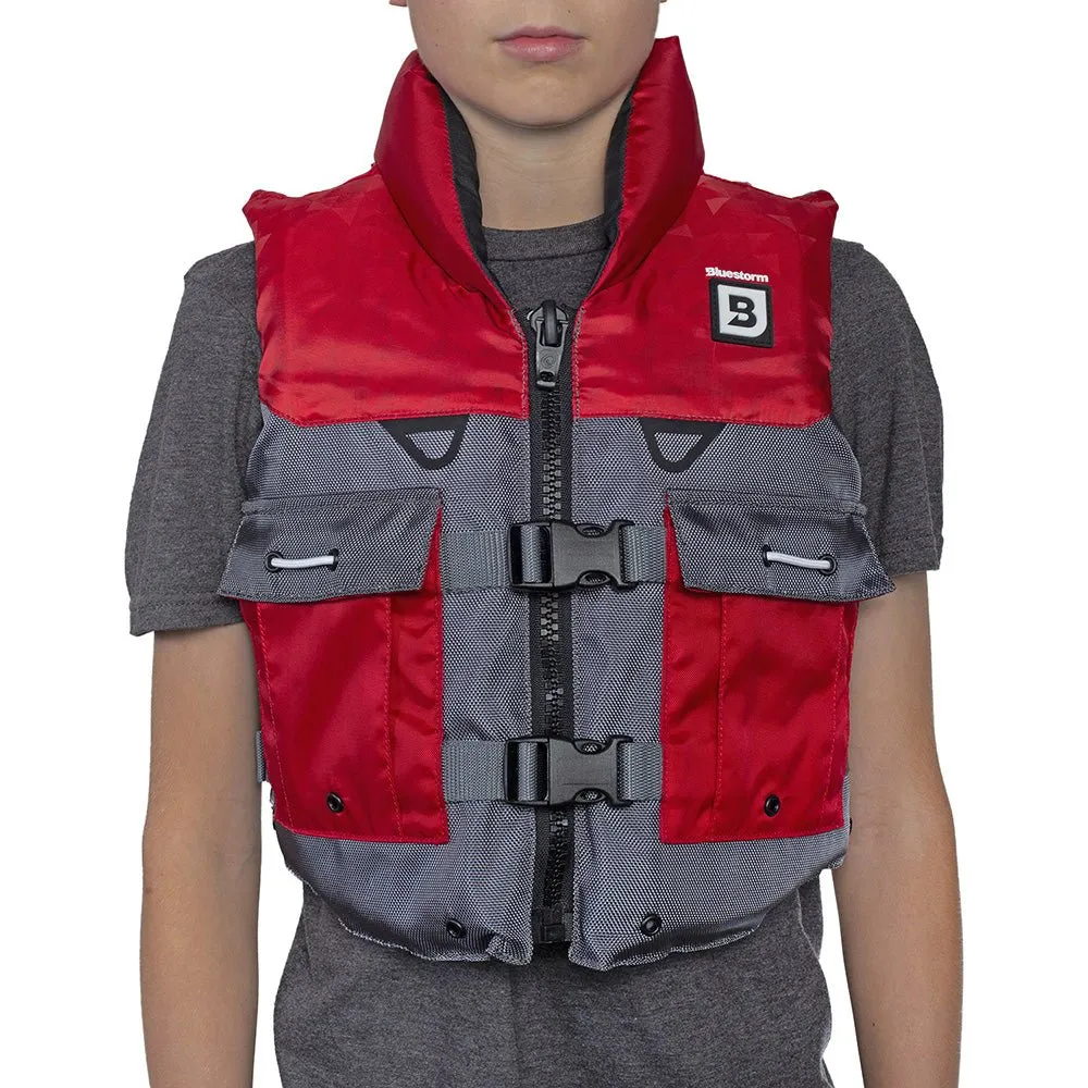 Bluestorm Classic Youth Fishing Life Jacket - Nitro Red