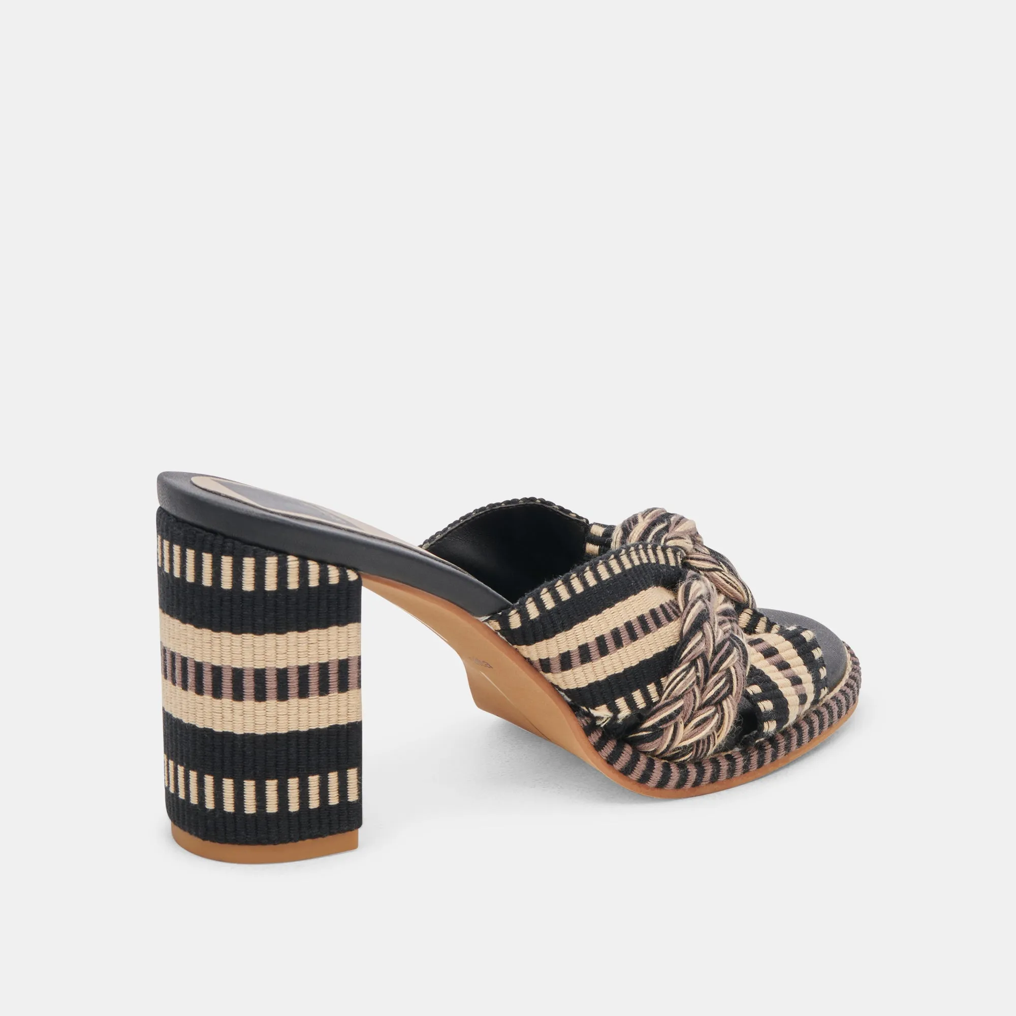 BRILAH HEELS BLACK MULTI WOVEN