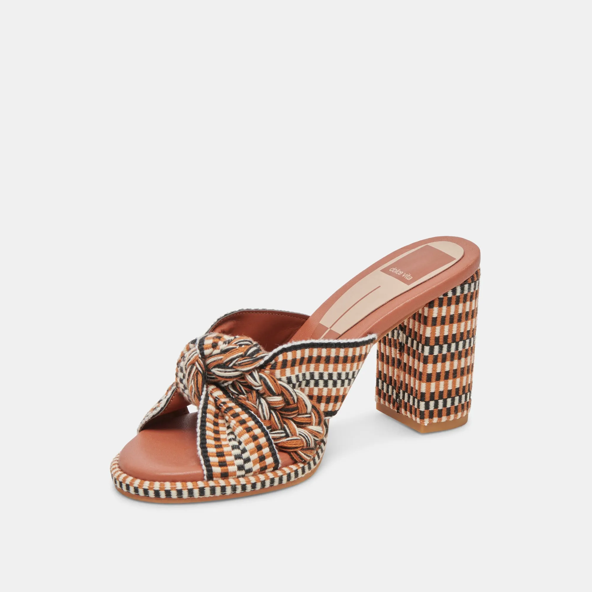 BRILAH HEELS TAN MULTI WOVEN