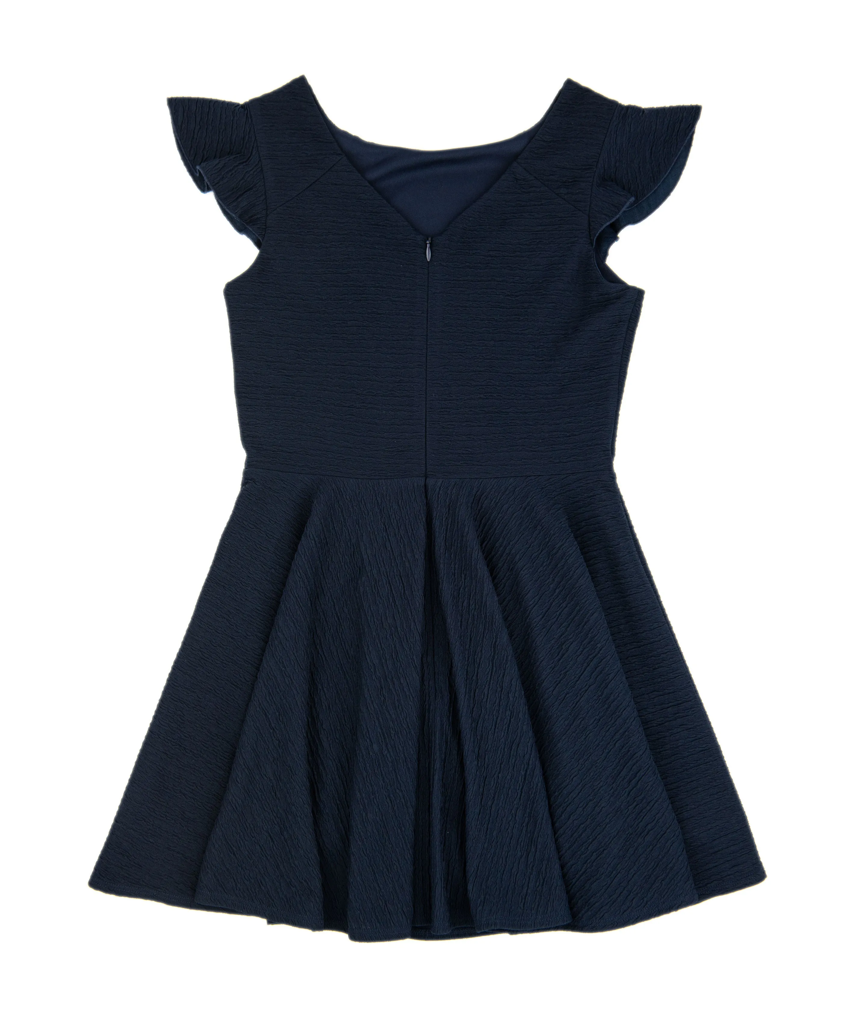 By Debra Girls New Navy Flutter Sleeve Fit and Flare Dress