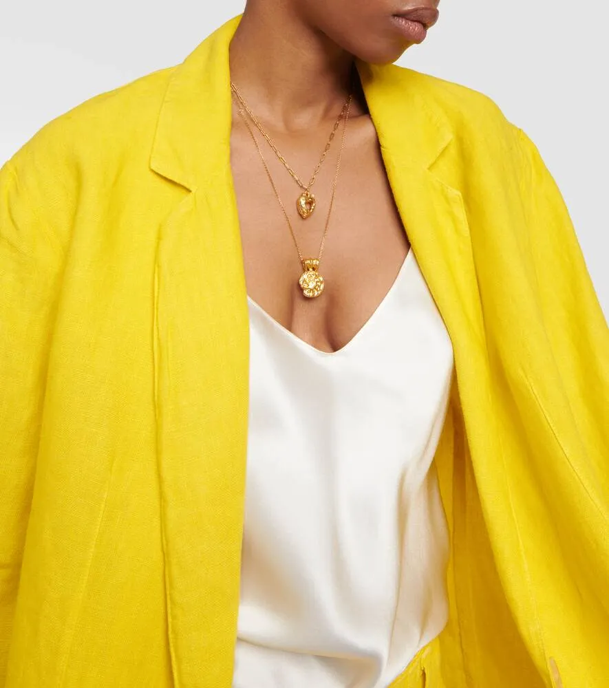 Cassie VELVET linen blazer, yellow