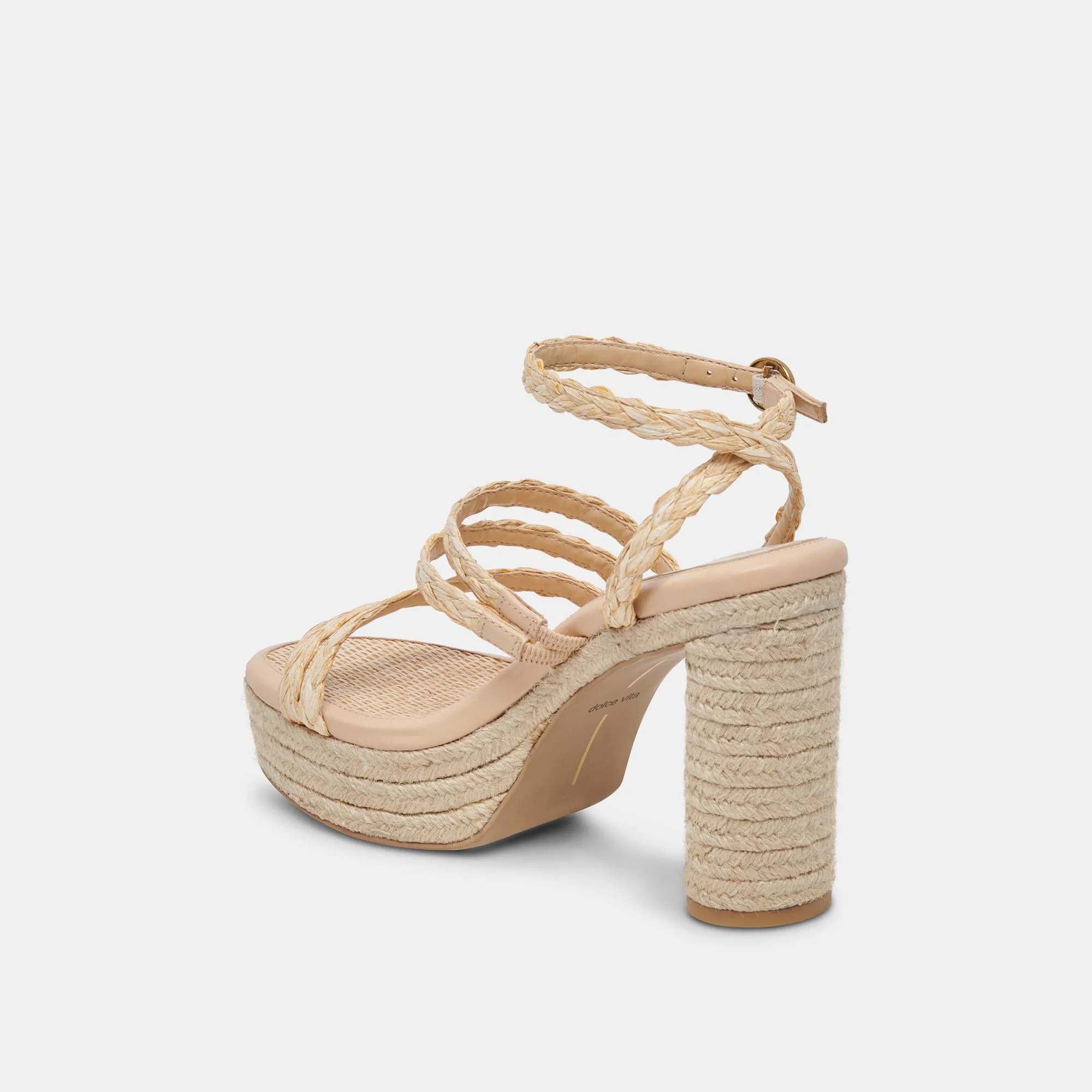 CATINA HEELS LT NATURAL RAFFIA