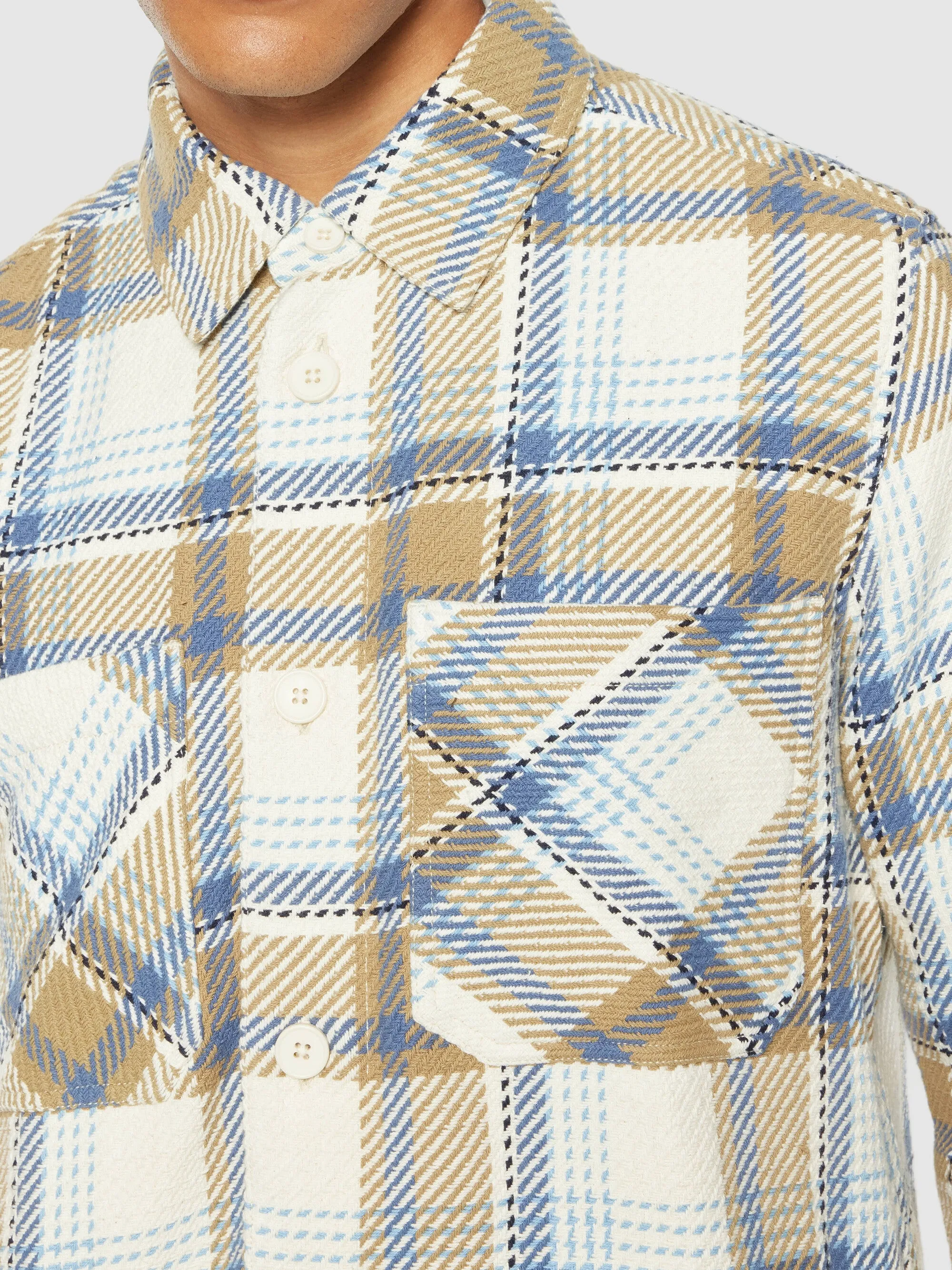 Checked overshirt - GOTS/Vegan - Creme check