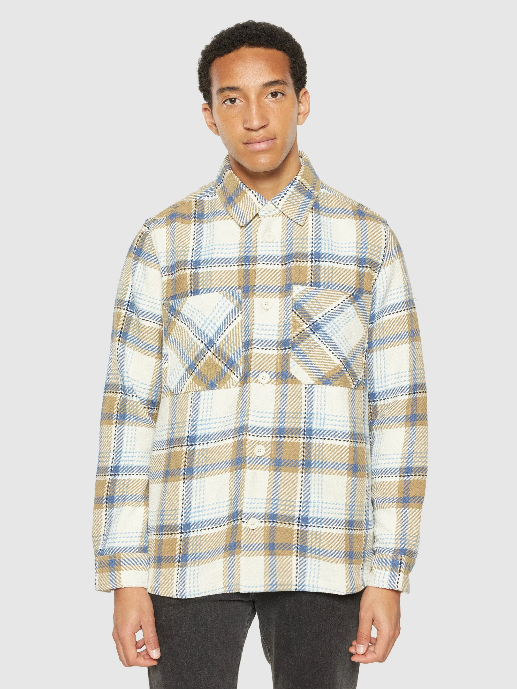 Checked overshirt - GOTS/Vegan - Creme check