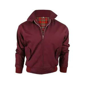 Classic Vintage Retro Harrington Bomber Jacket Burgundy