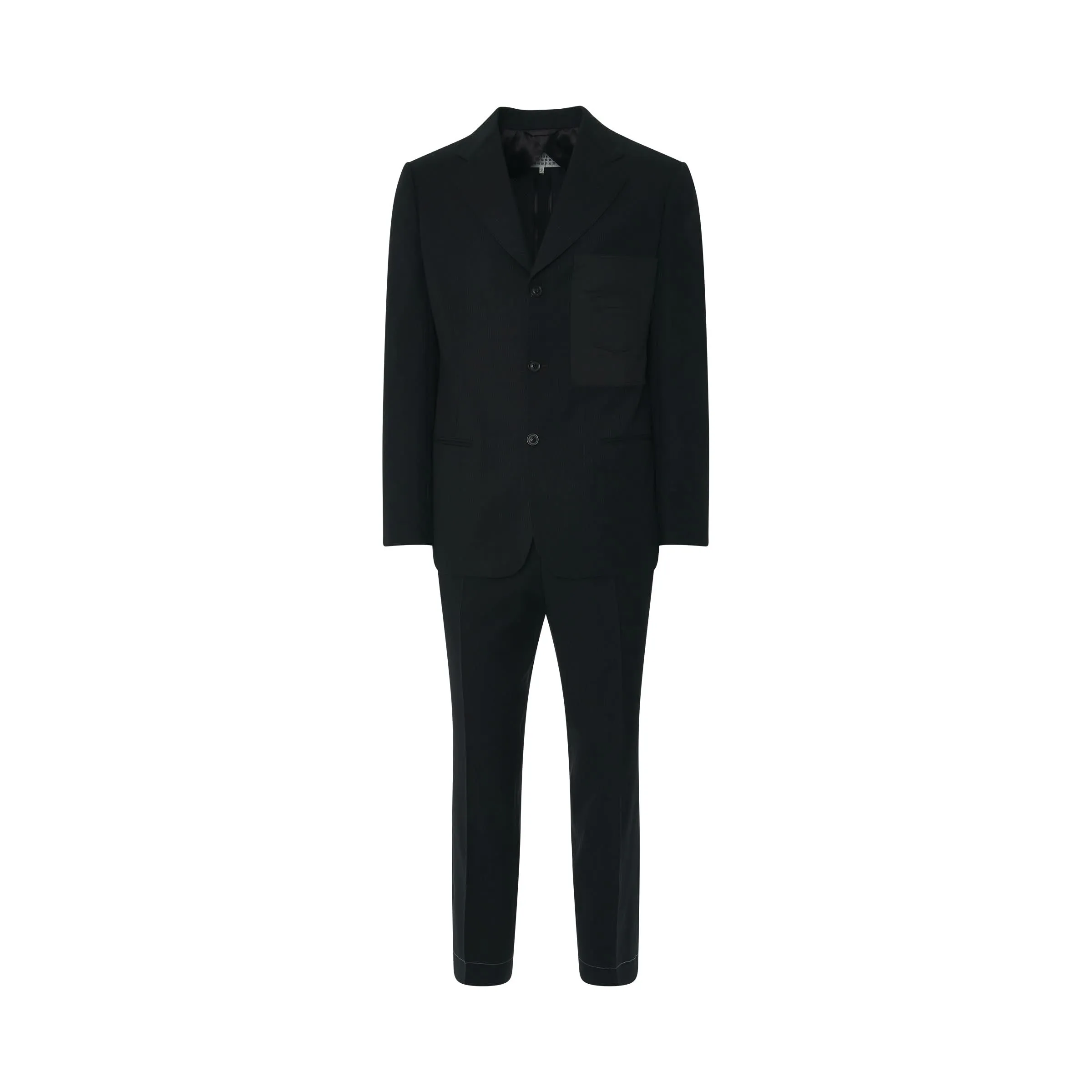 Classic Wool Striped Suits in Black