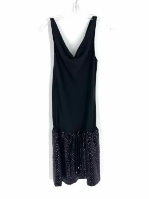 Diane Von Furstenberg Size 4 Black Sequined Silk Designer Dress