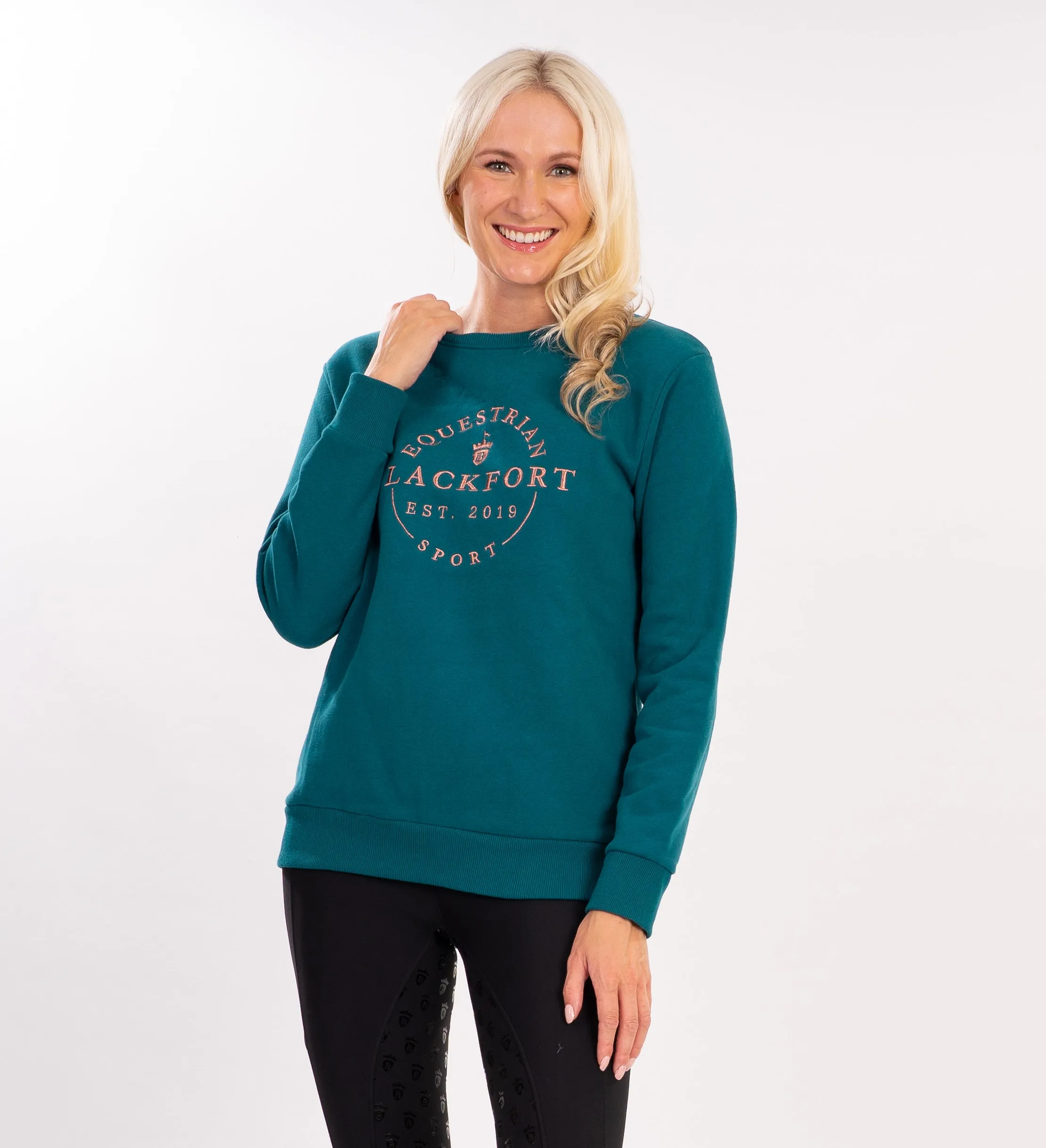 Emerald Green & Rose Gold - Round Neck Sweatshirt