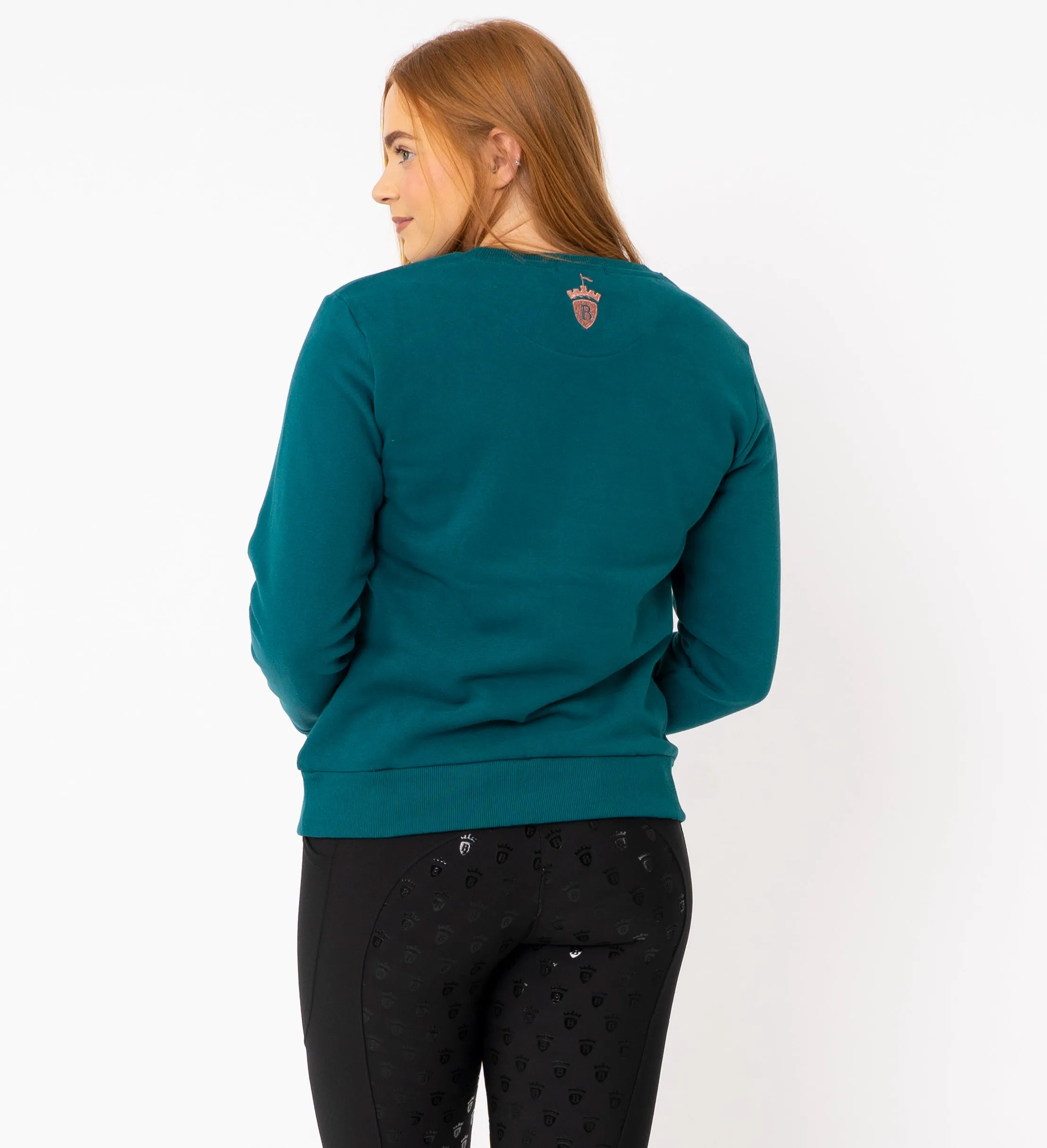 Emerald Green & Rose Gold - Round Neck Sweatshirt