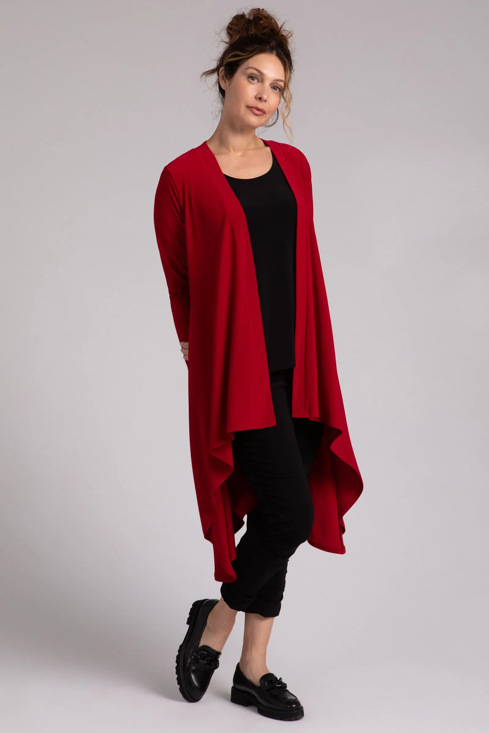 Flutter Duster Cardigan | Red