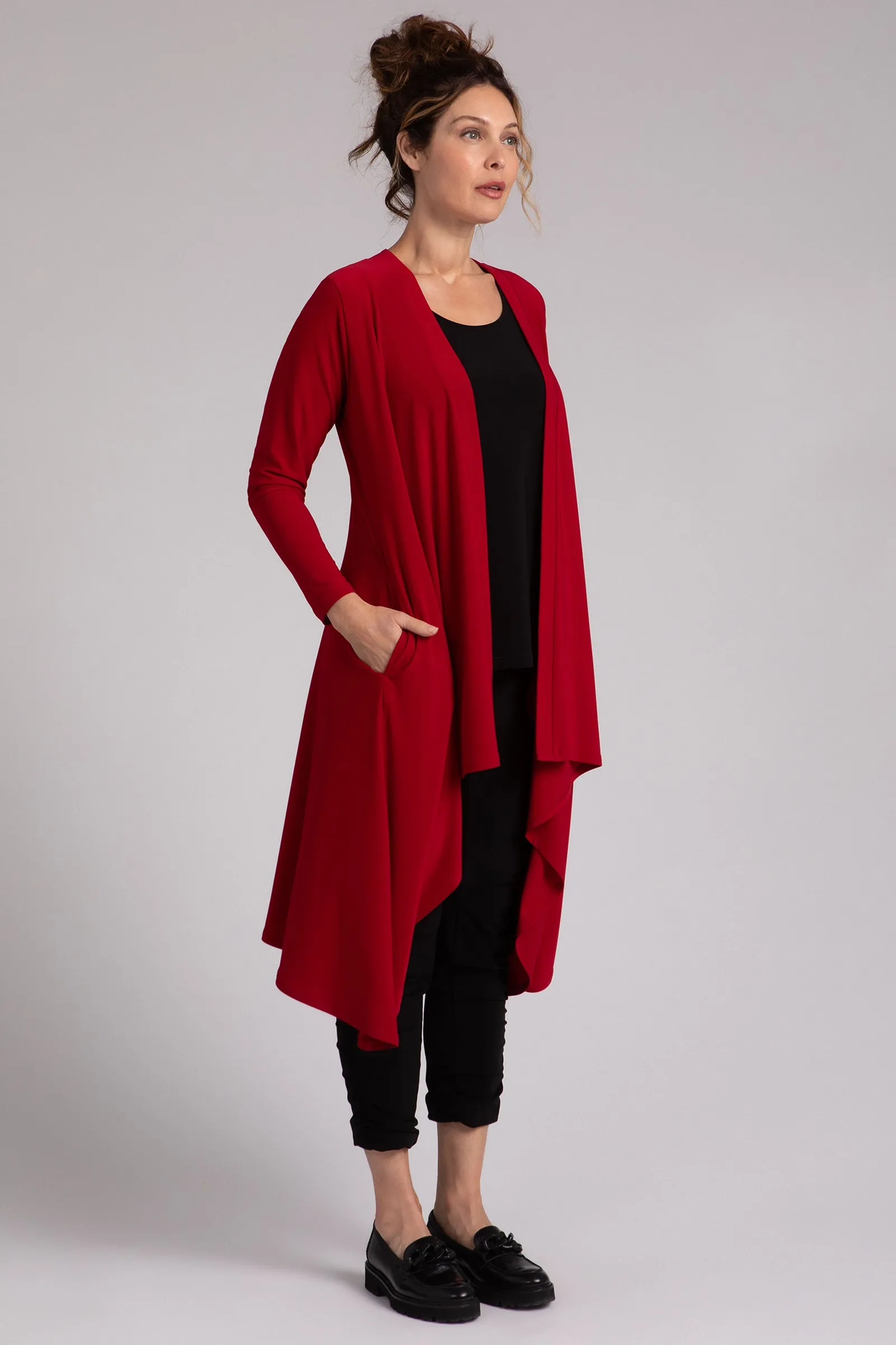 Flutter Duster Cardigan | Red