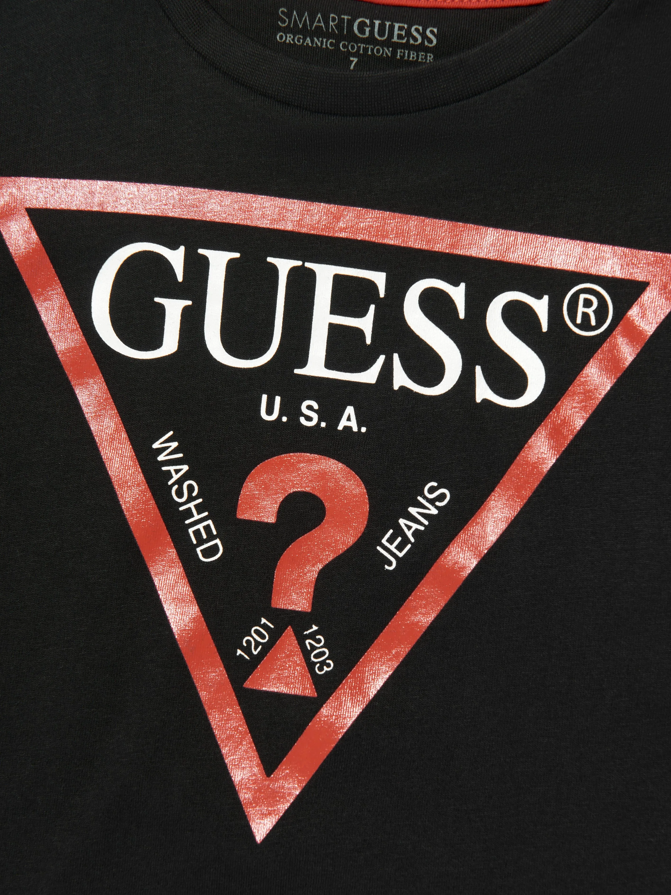 Guess Boys Logo Print T-Shirt in Black