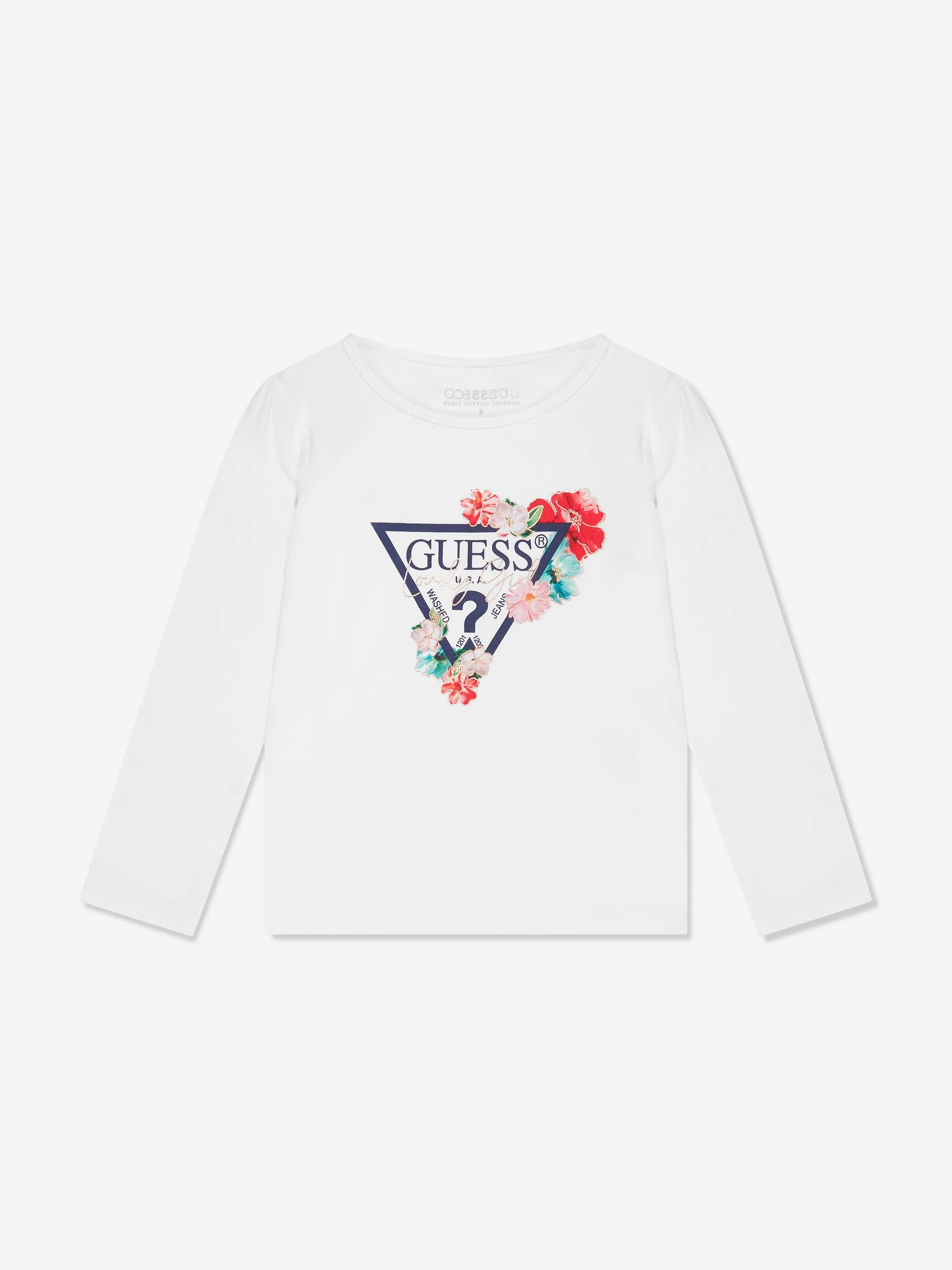 Guess Girls Long Sleeve T-Shirt in White