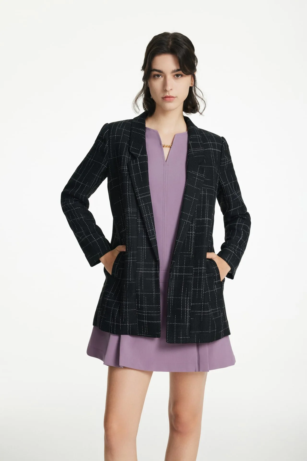 Hazel Soft Touch Check Blazer