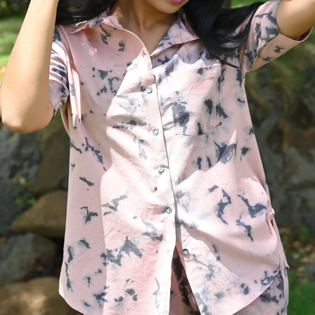 Heather Short Sleeve Pink Shirt