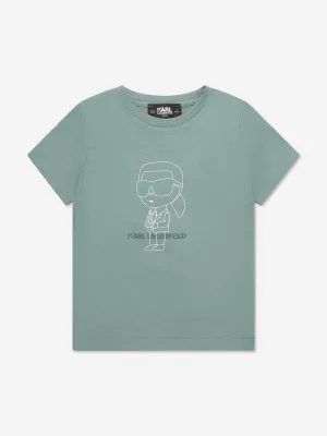 Karl Lagerfeld Kids Organic Cotton Karl T-Shirt in Green