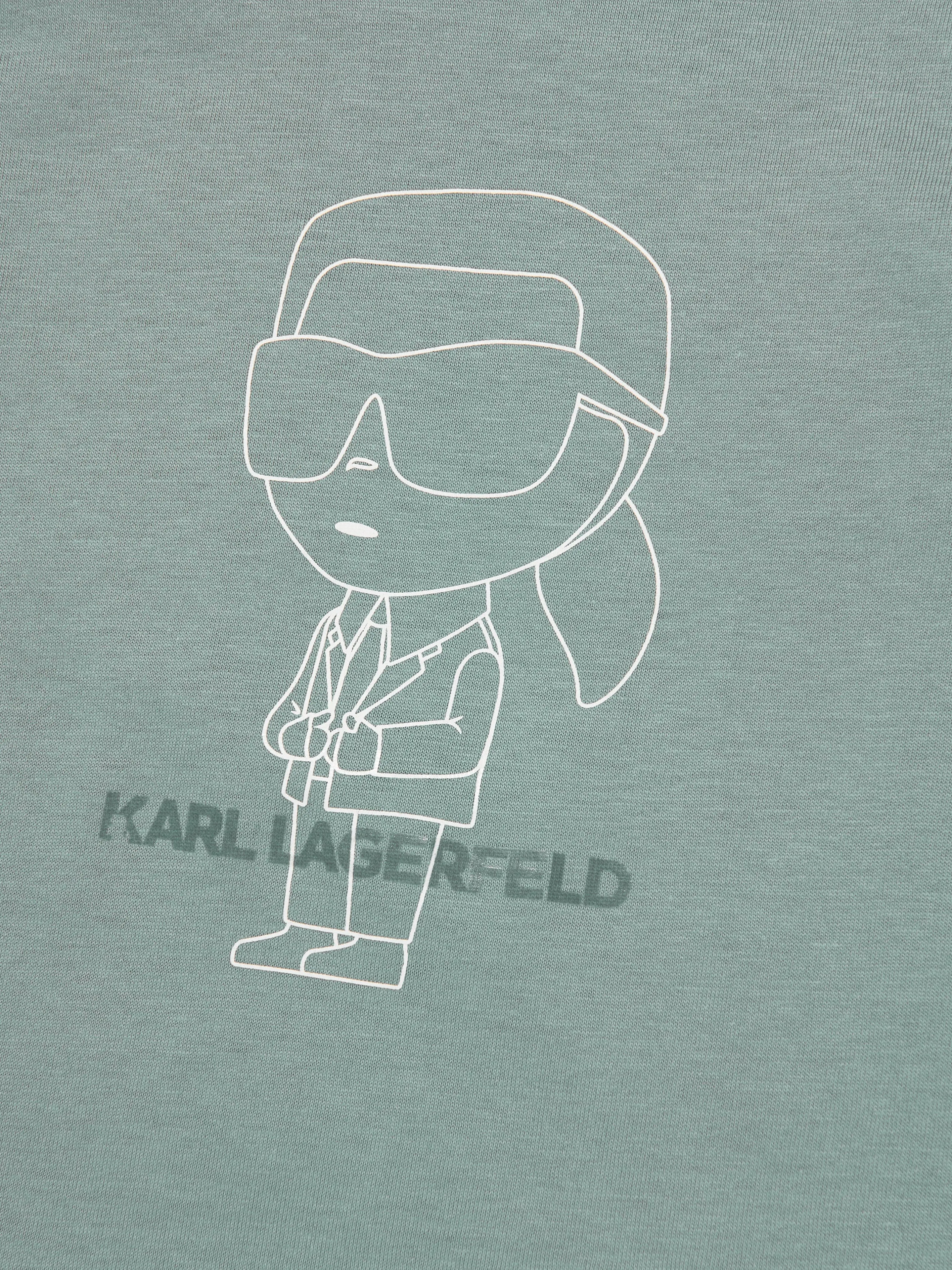 Karl Lagerfeld Kids Organic Cotton Karl T-Shirt in Green