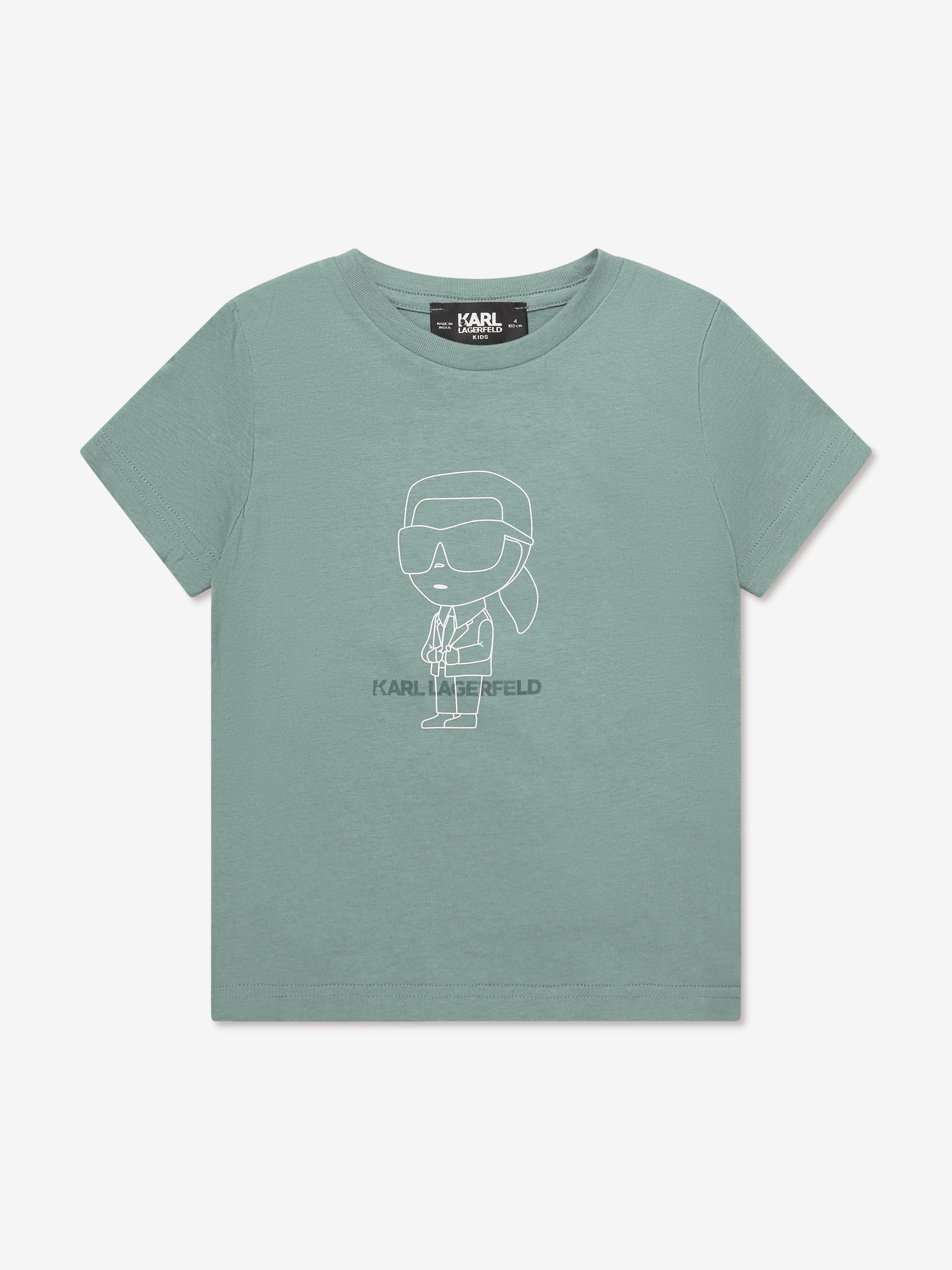 Karl Lagerfeld Kids Organic Cotton Karl T-Shirt in Green