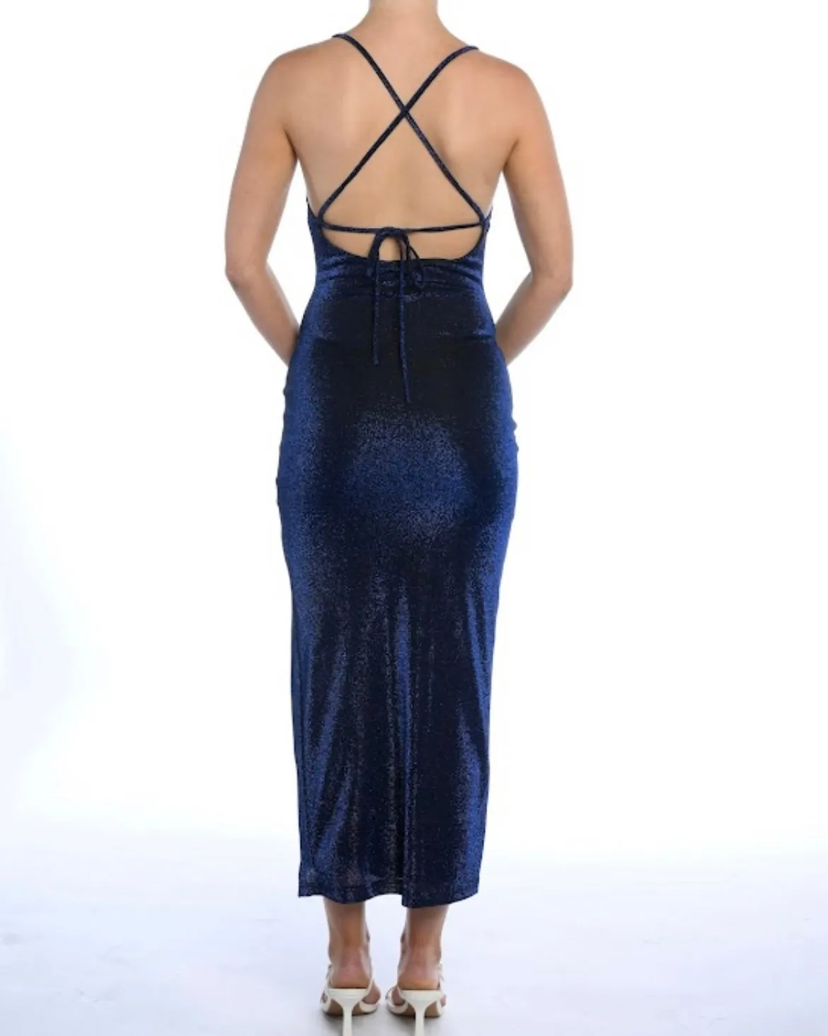 Karmen Shimmer Dress Navy