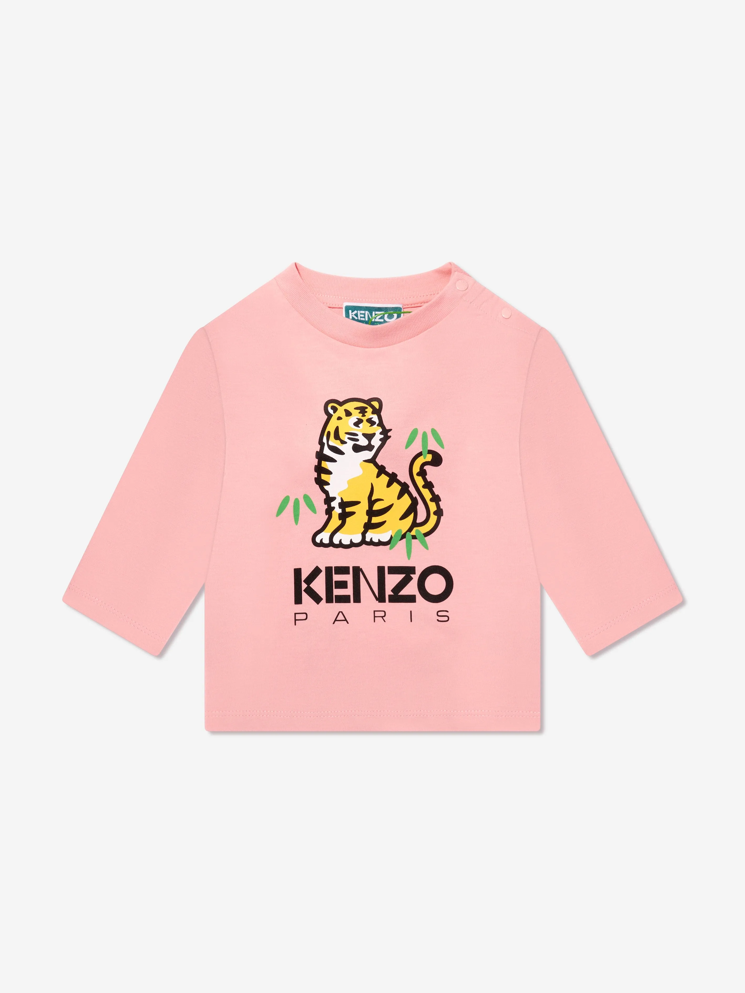 KENZO Baby Girls Long Sleeve Kotora T-Shirt in Pink