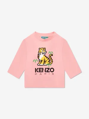 KENZO Baby Girls Long Sleeve Kotora T-Shirt in Pink