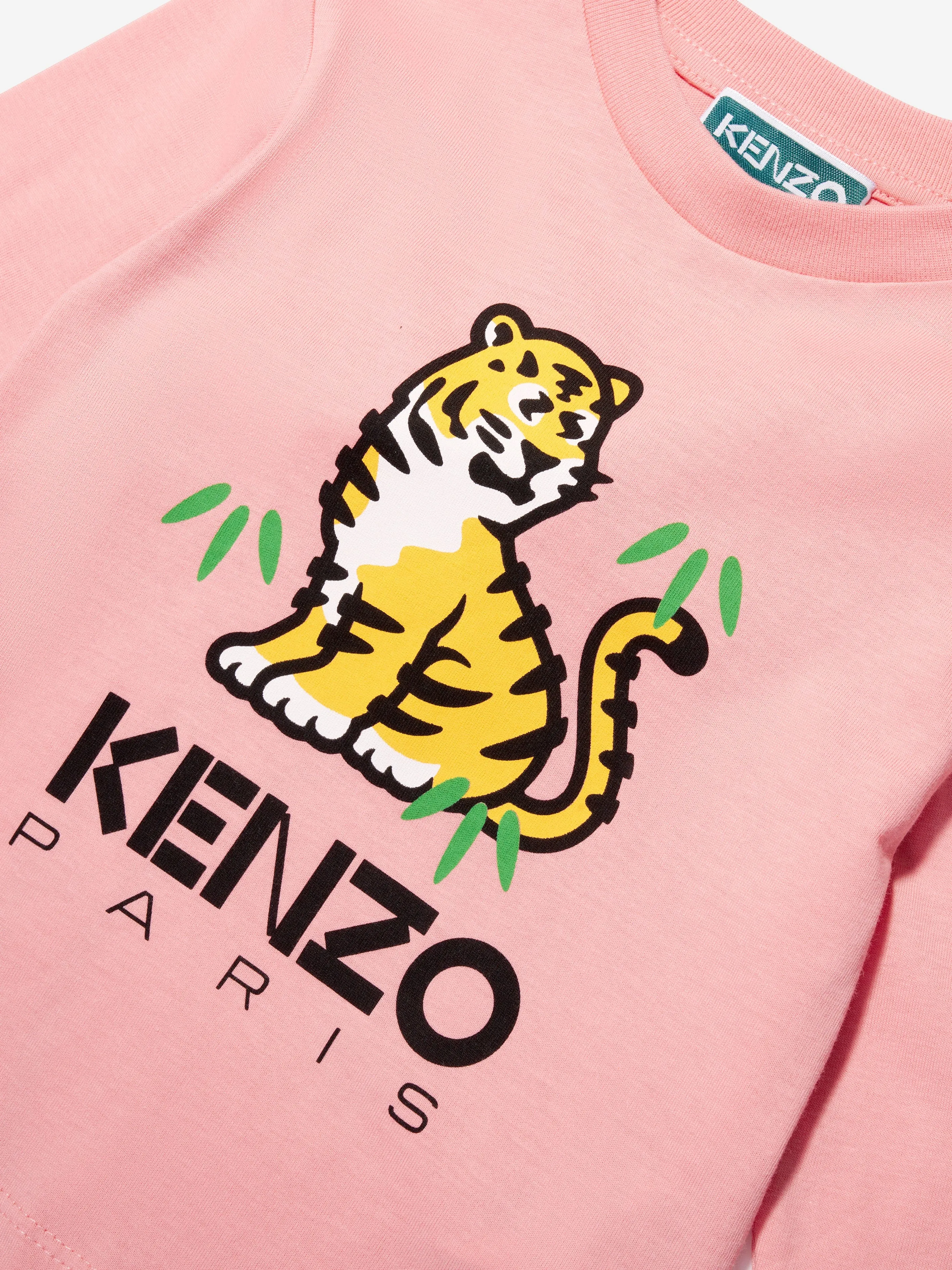 KENZO Baby Girls Long Sleeve Kotora T-Shirt in Pink