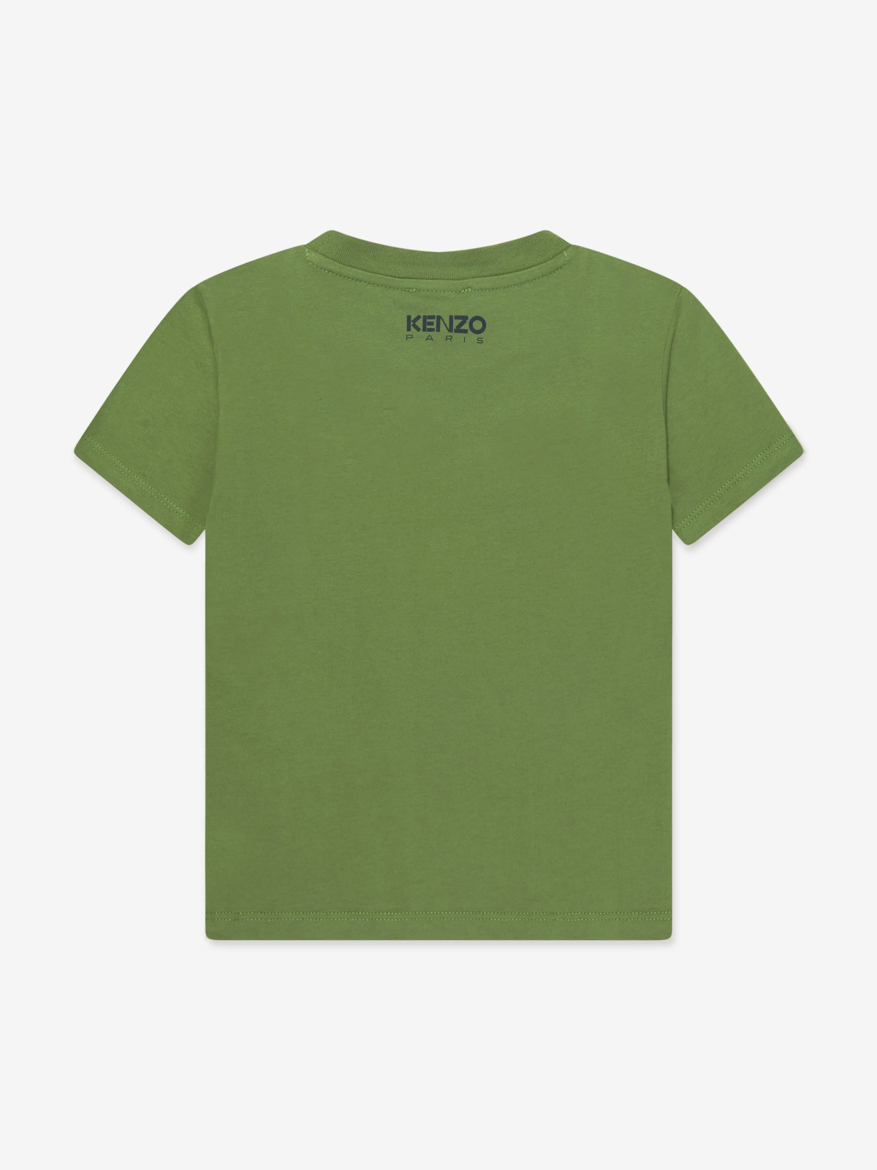 KENZO Boys Organic Cotton Flower Print T-Shirt in Khaki