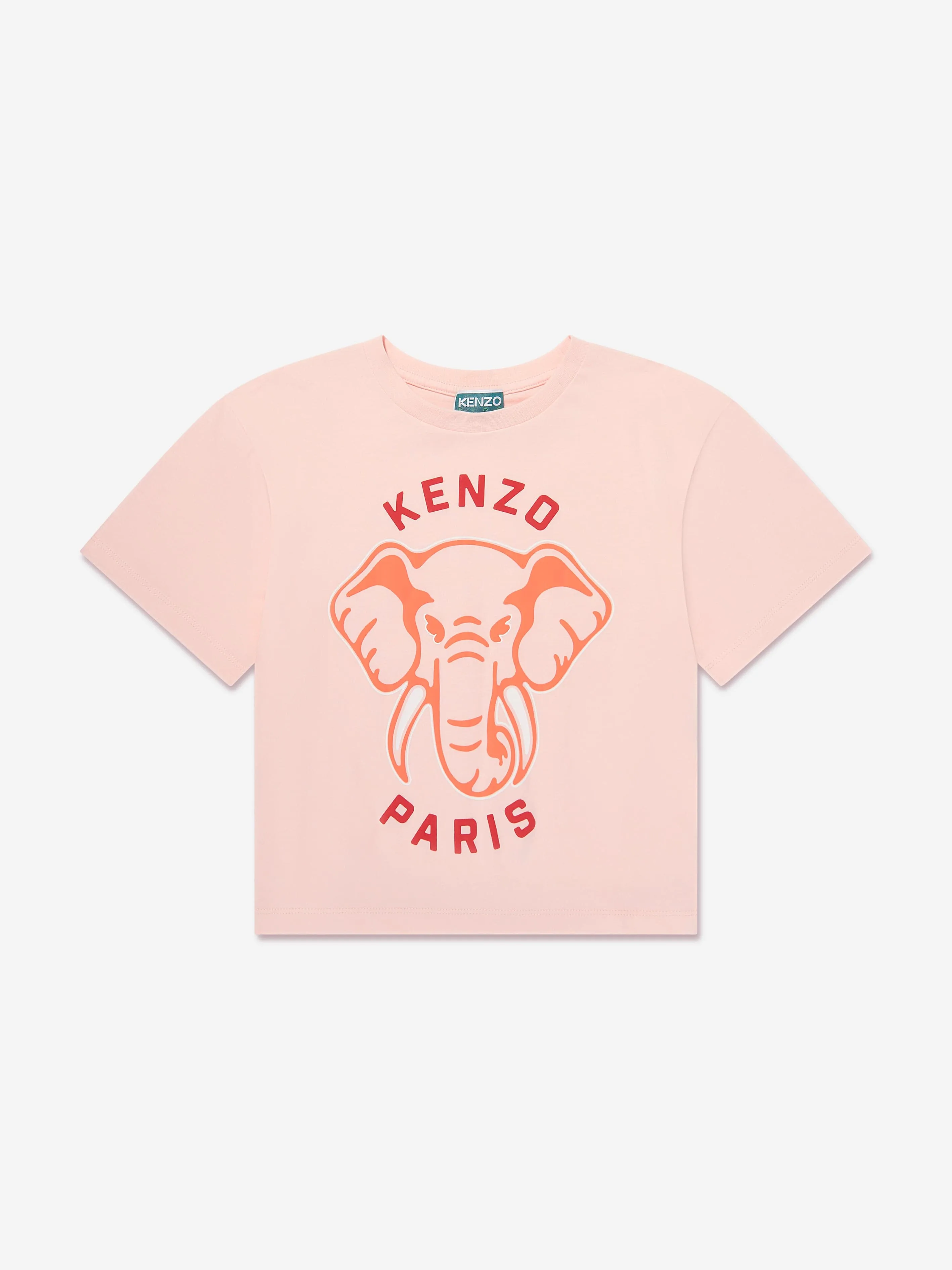 KENZO Girls Elephant Print T-Shirt in Pink