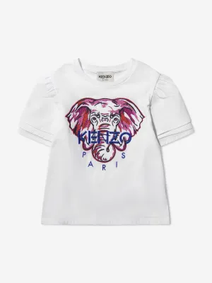 KENZO Girls Organic Cotton Elephant T-Shirt