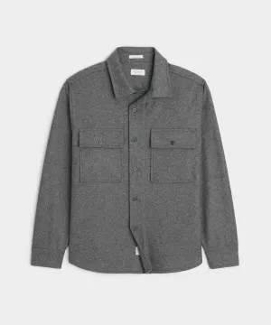 Knit Cashmere Overshirt in Charcoal