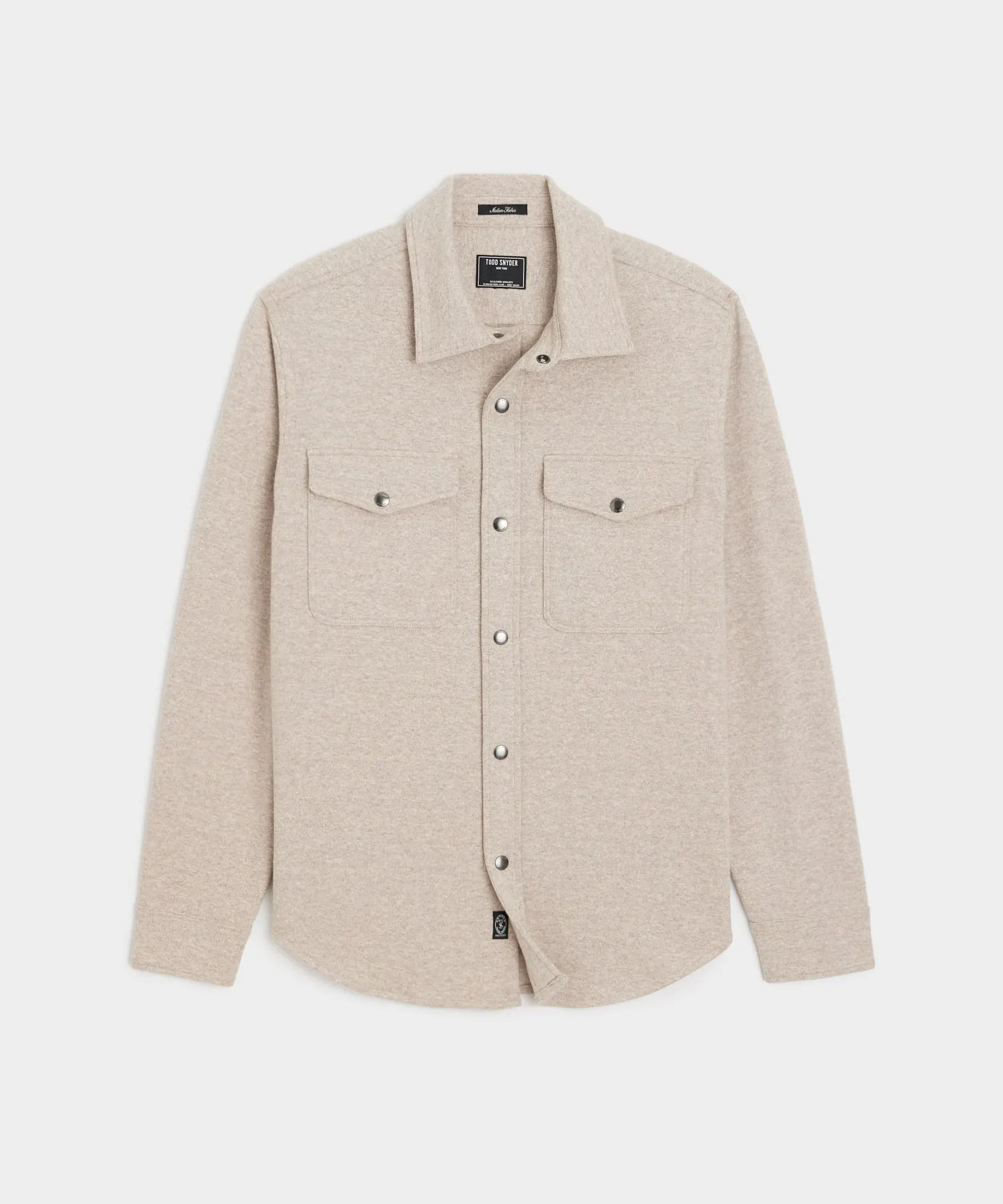 Knit Military Shirt in Oatmeal