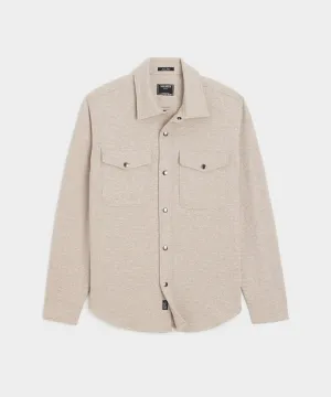 Knit Military Shirt in Oatmeal