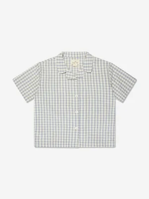 Konges Slojd Kids Organic Cotton Check Shirt in Grey