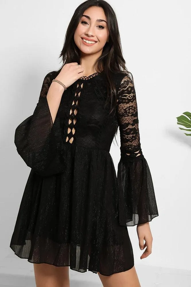 Lace And Shimmer Chiffon Dress