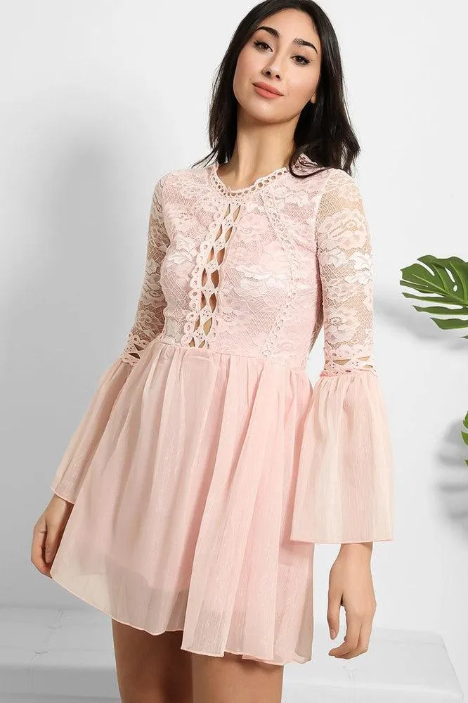 Lace And Shimmer Chiffon Dress