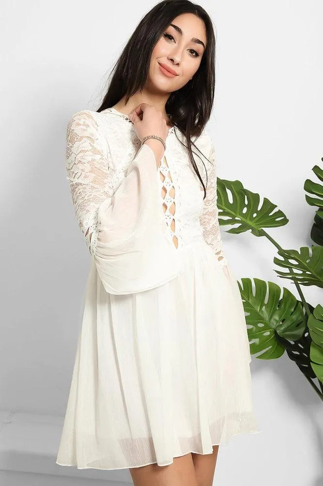 Lace And Shimmer Chiffon Dress