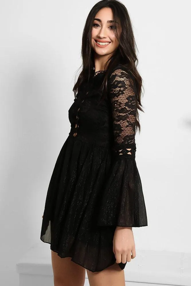 Lace And Shimmer Chiffon Dress