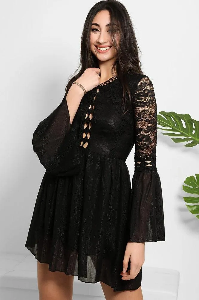 Lace And Shimmer Chiffon Dress