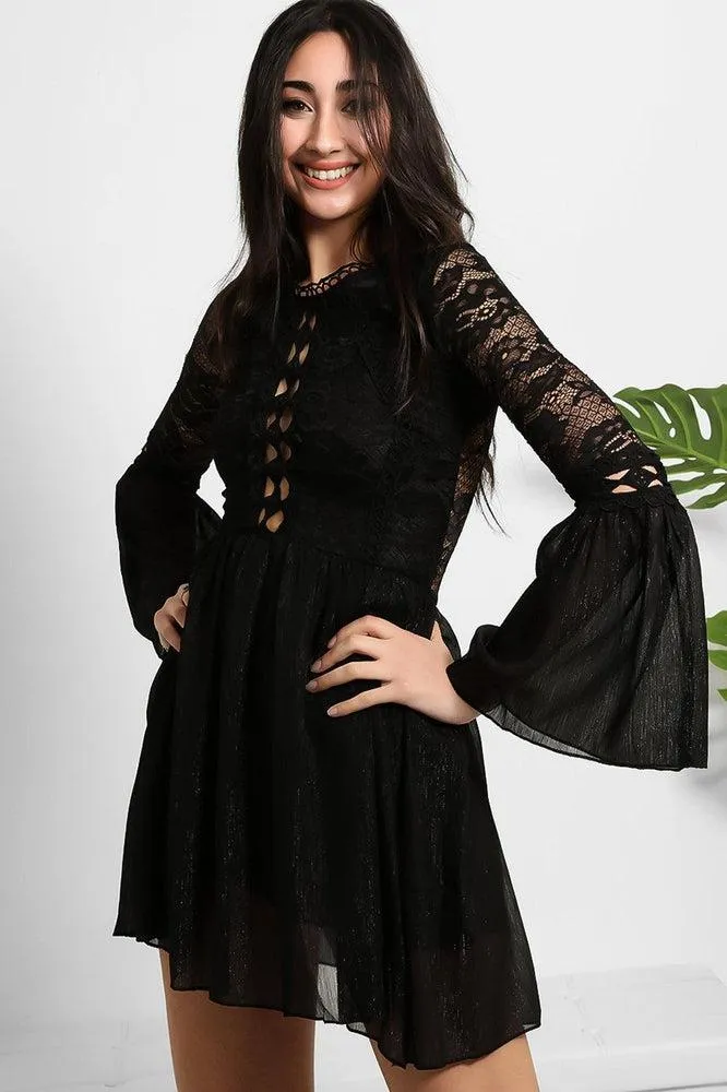 Lace And Shimmer Chiffon Dress