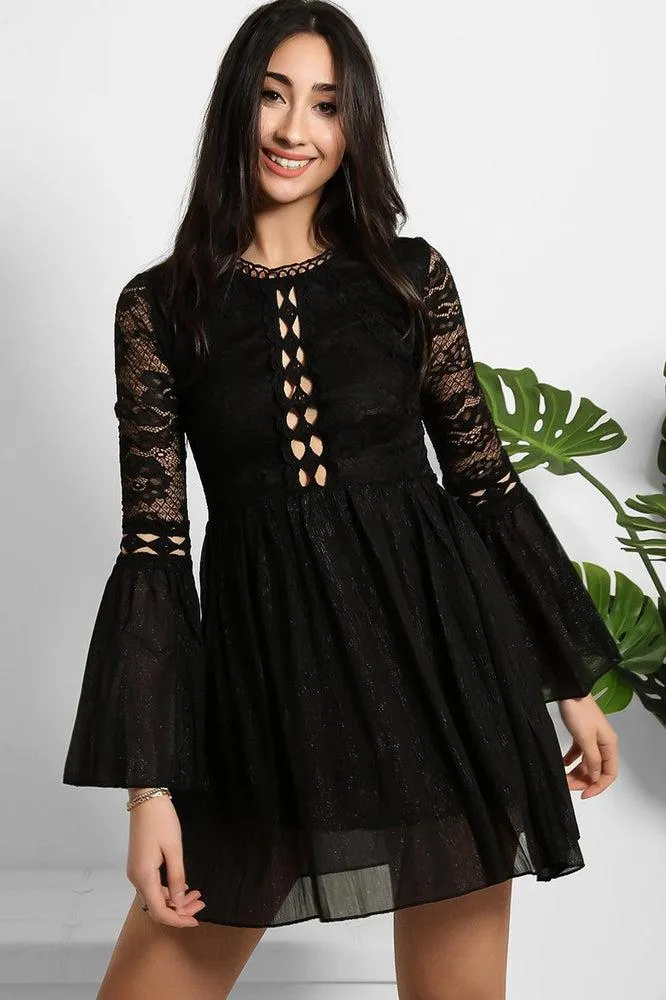 Lace And Shimmer Chiffon Dress