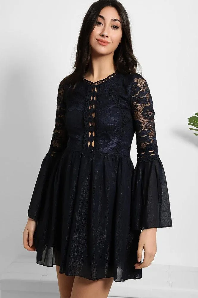 Lace And Shimmer Chiffon Dress