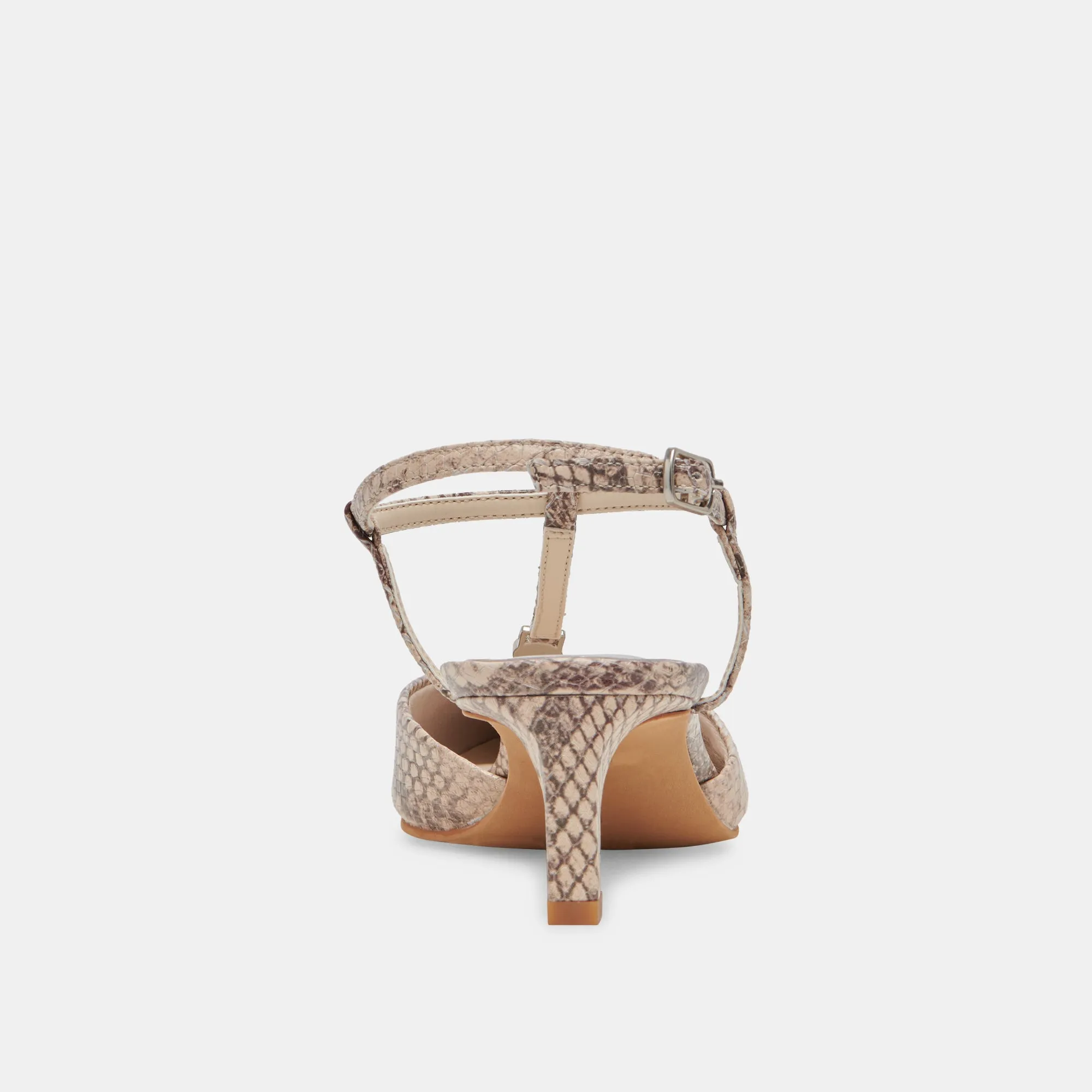 LAVON HEELS SAND SNAKE EMBOSSED