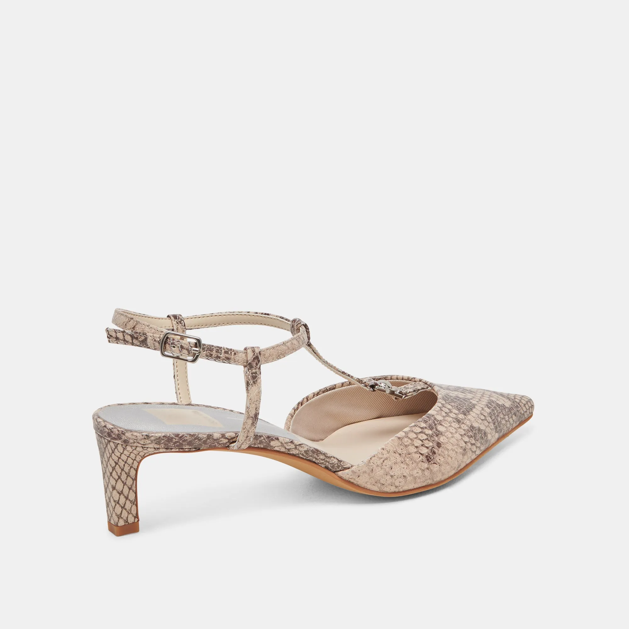 LAVON HEELS SAND SNAKE EMBOSSED