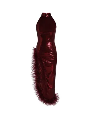 Maila Feather Sequin Dress