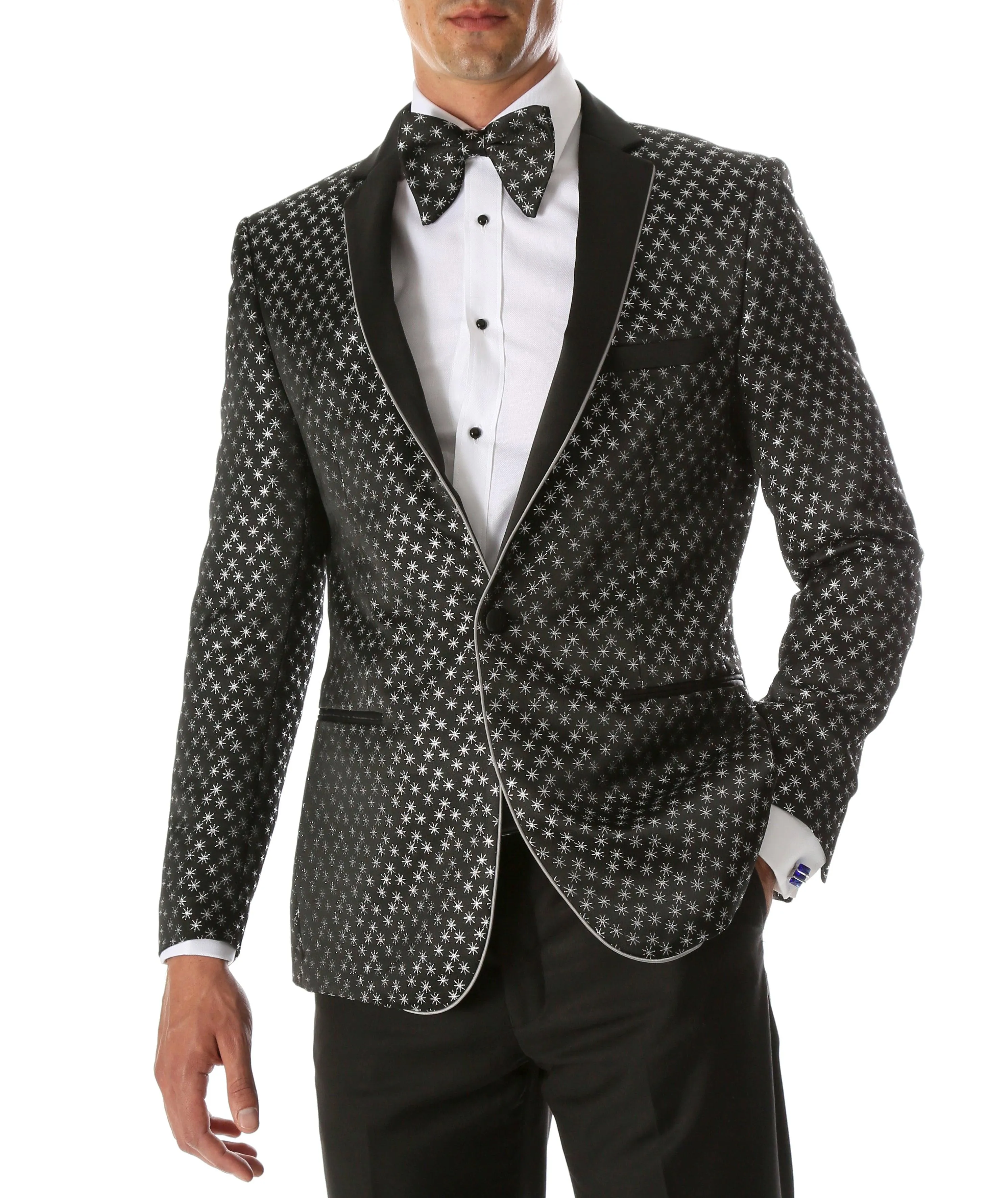 Mens Pronto Silver Star Modern Fit Tuxedo Blazer