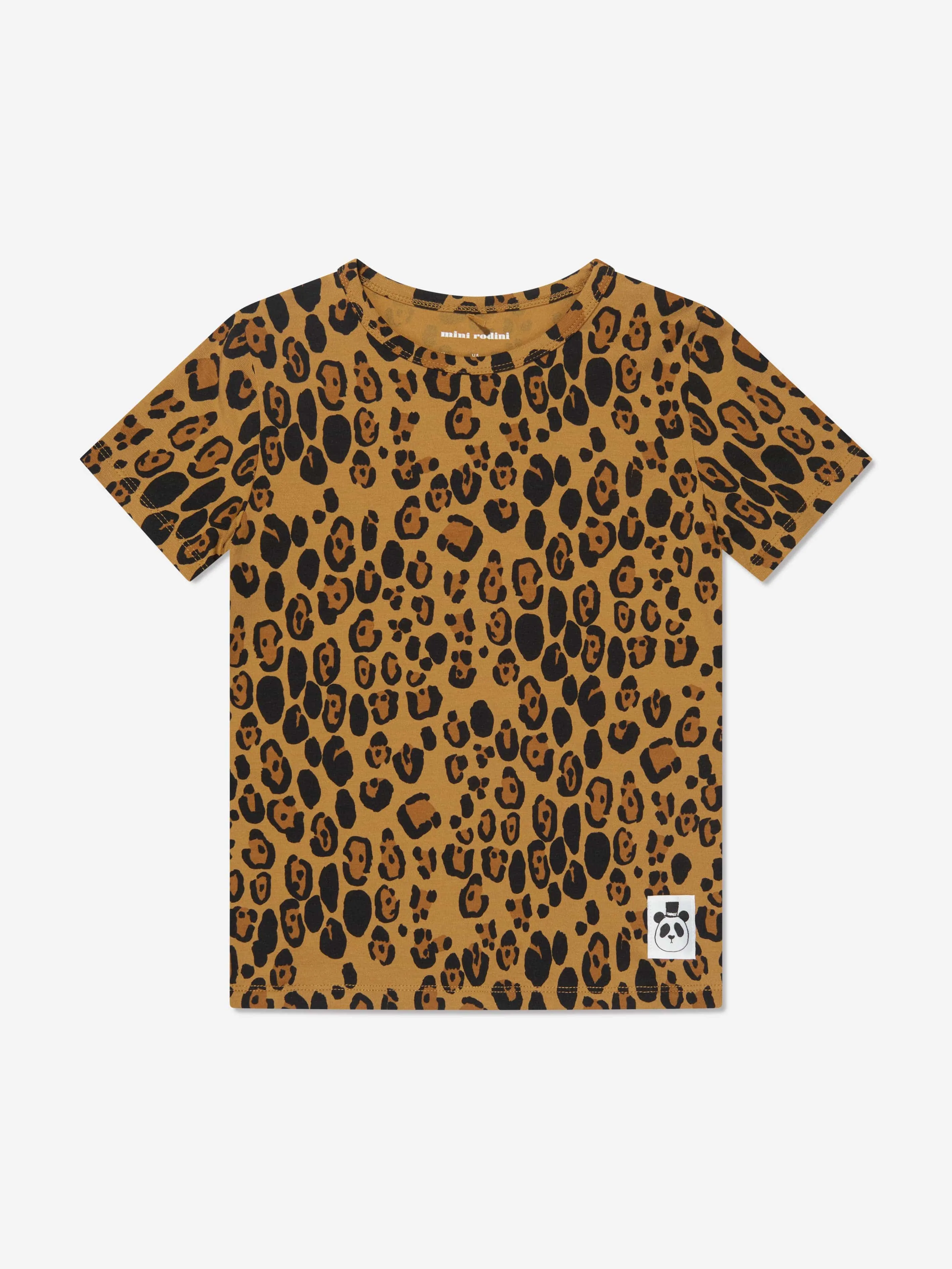 Mini Rodini Girls Basic Leopard T-Shirt in Beige