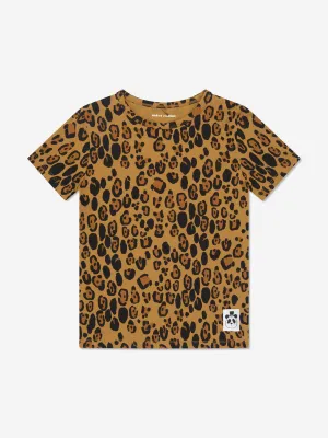 Mini Rodini Girls Basic Leopard T-Shirt in Beige