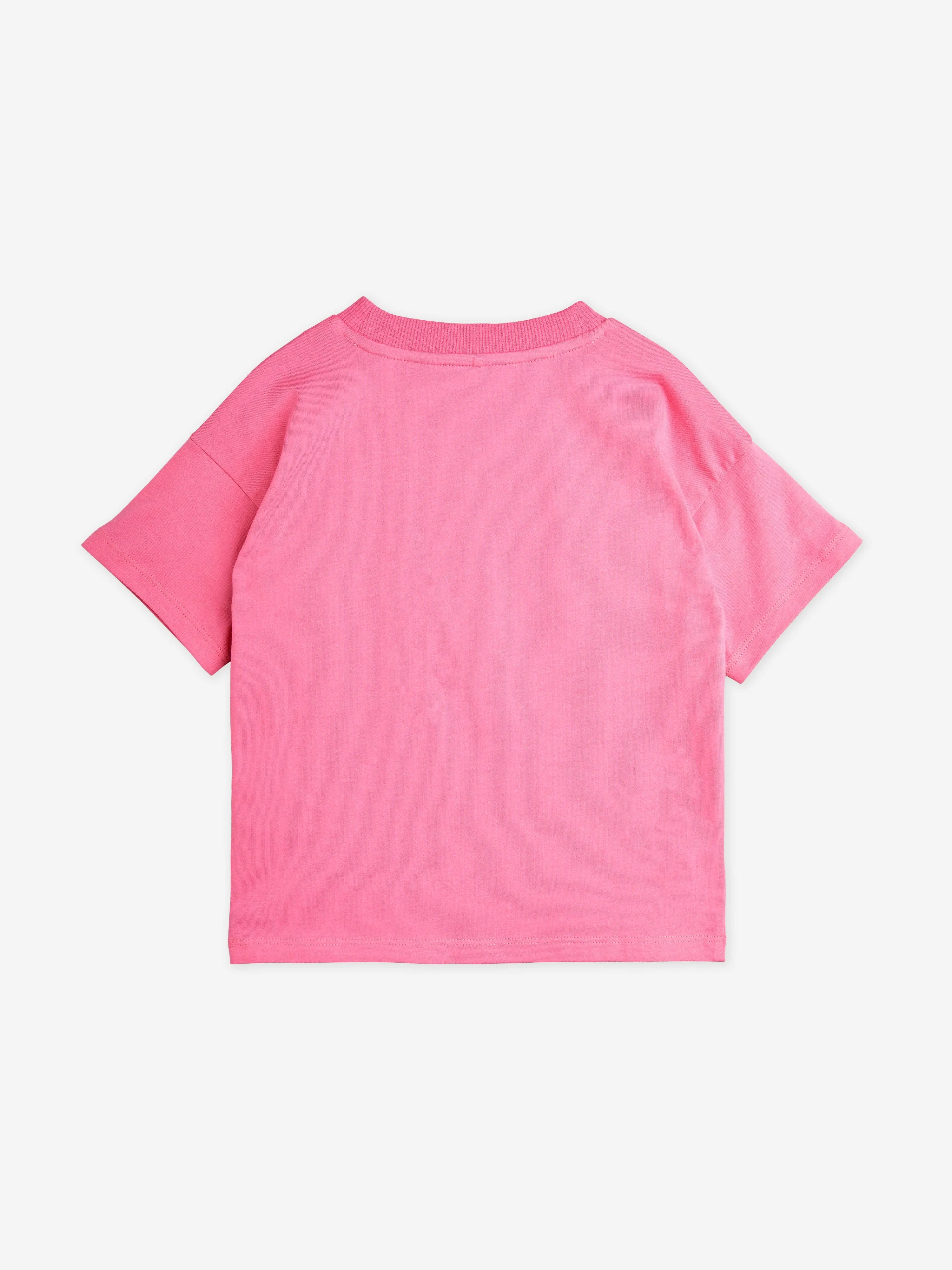 Mini Rodini Girls Society T-Shirt in Pink